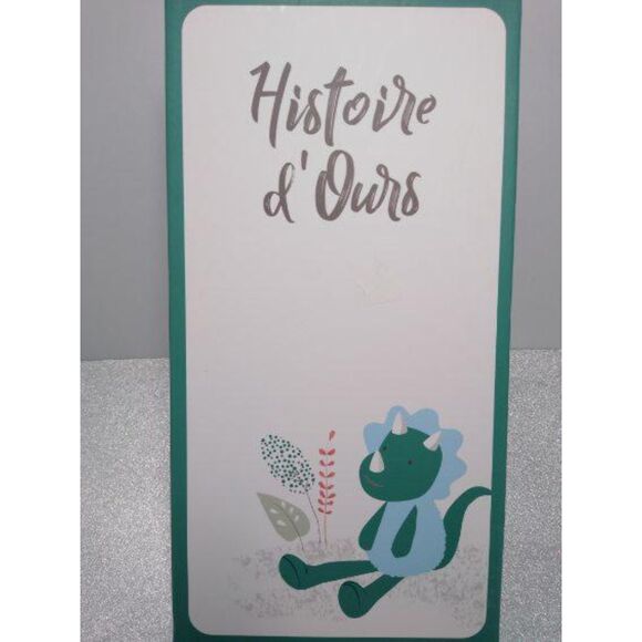 NIB Histoire d'Ours Gree Blue Rhino Plush Lovey Baby Toy - Picture 2 of 2